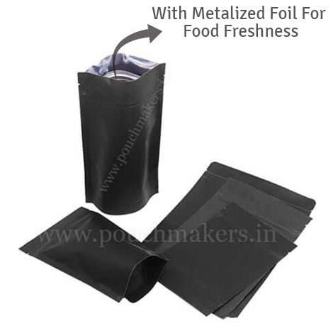 Black Kraft Paper Stand Up Pouches