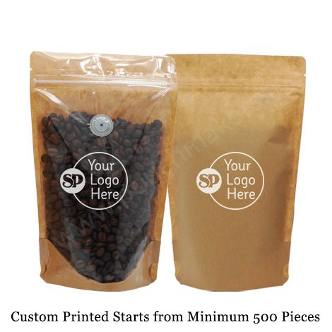 One Side Clear Brown Paper Bags