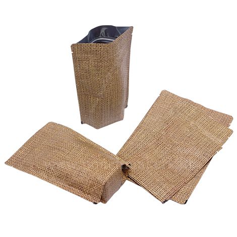 Jute Look High Barrier Bags Jute Look Packaging Bags with Zipper